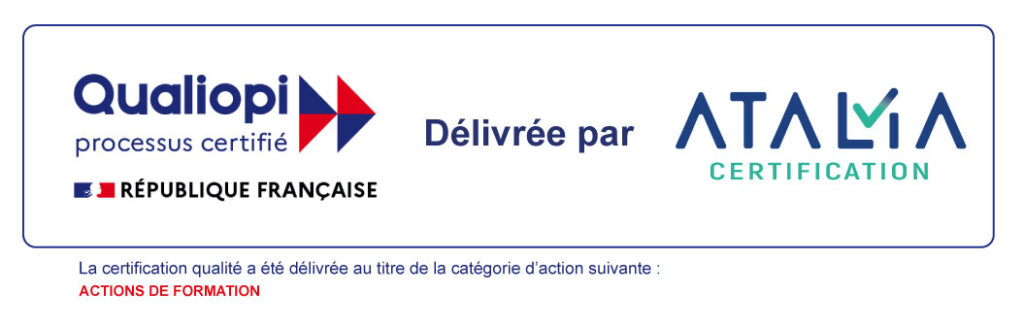 Certificat Qualiopi délivré par ATALIA